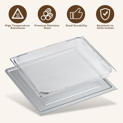 AODPWEN Air Fryer Accessories Compatible with Ninja Flip Air Fryer SP151, Crumb Tray with 4 Oven Liners, 100 PCS Parchment Paper Sheets, Air Fryer Basket and Baking Tray for Ninja Toaster Oven - Image 3