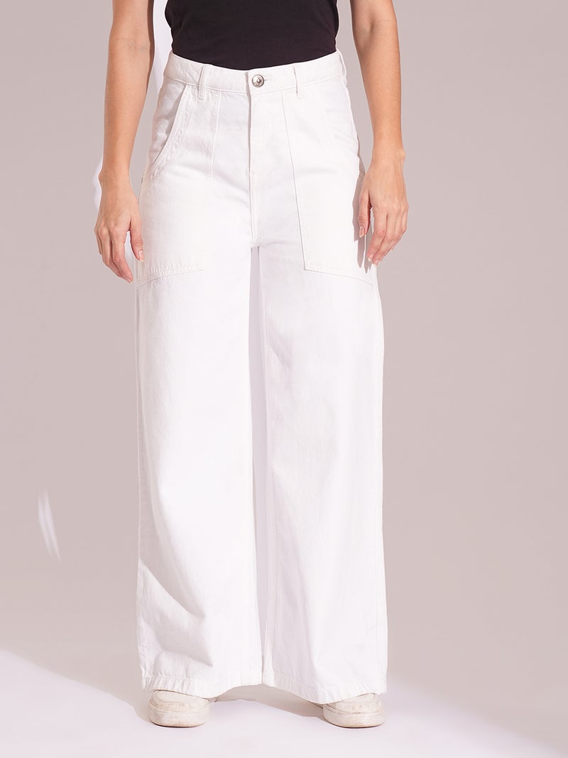 globus Globus Women Cotton High Rise Wide Leg Jeans  - Image 2