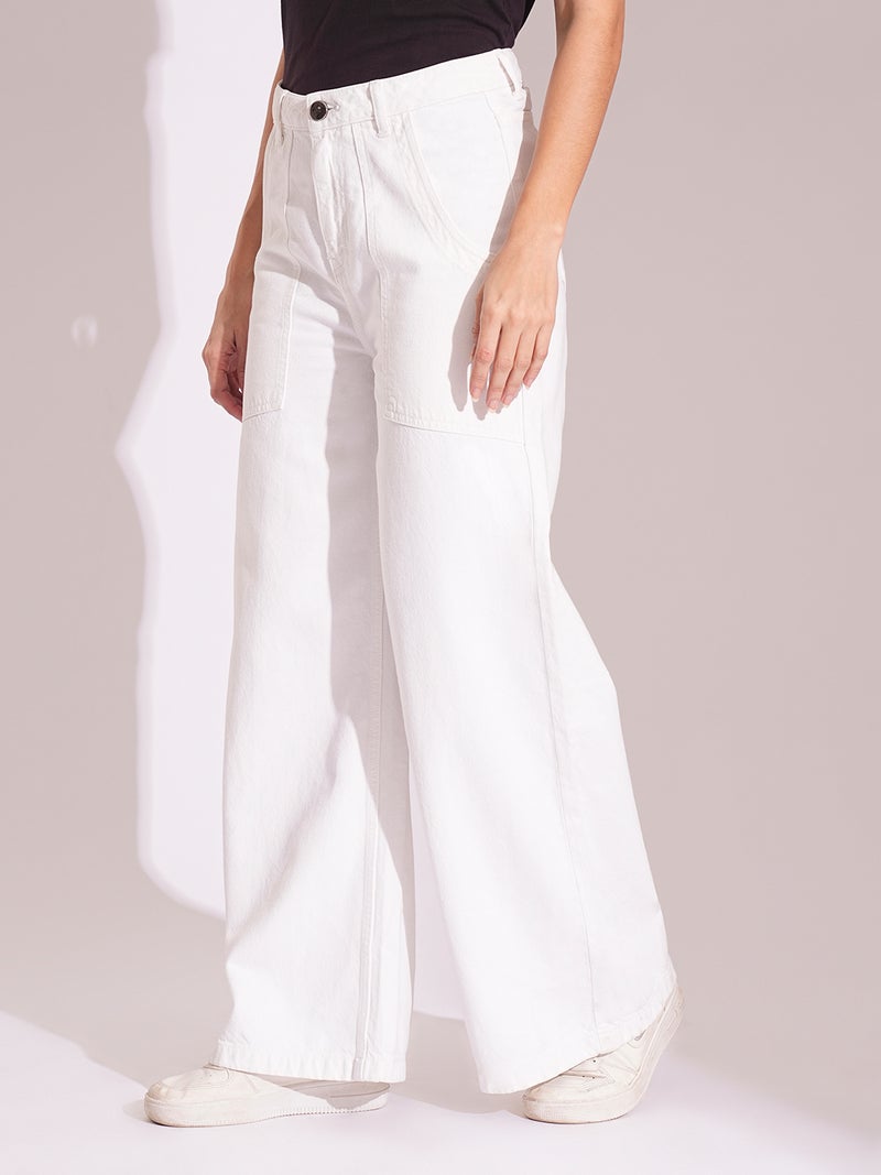 globus Globus Women Cotton High Rise Wide Leg Jeans  - Image 4