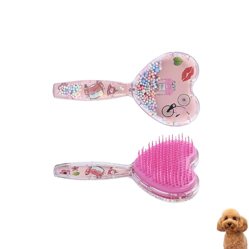 DEEUCHIS Small Dog Brush, Soft Dog Grooming Brush for Shih Tzus, Yorkies, Maltipoos, Maltese, Love Shape Puppy Massaging Pet Hair Brush, Cat Brush, for Small Dogs Cats of All Hair Types (Rose Pink) - Image 1