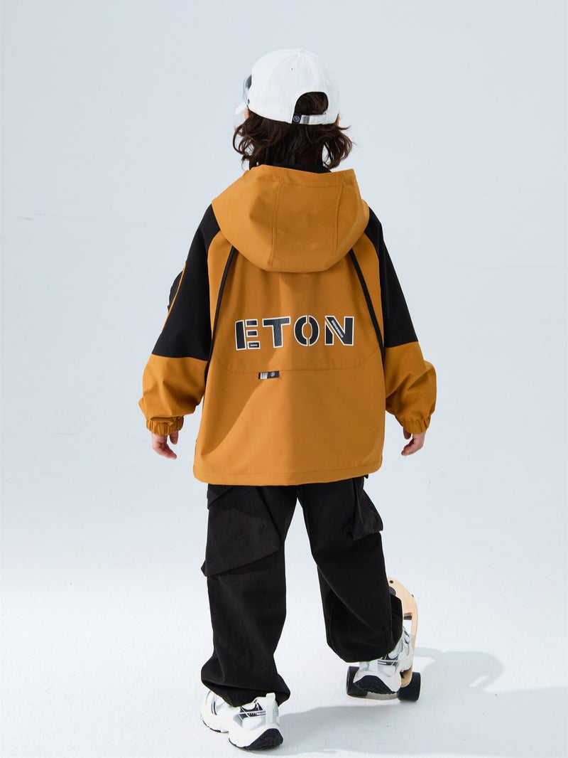 Boys' Coat New Boys' Trendy Stitching Top For Big Boys And Boys Hooded Russo Trendy - Image 4