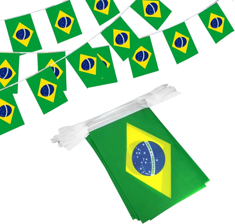 Anley Brazil String Flag Pennant Flags, Patriotic Events 7th of September Independence Day Decoration Sports Bars - 33 Feet 38 Flags - Image 1