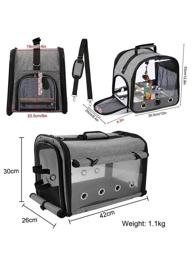 Neostyle Bird Carrier Bag Set,Foldable Bird Travel Bag,Parrot Carrier with Stand, Lightweight Birdcage with Food Tray and Water Bottle(6pcs)  - Image 2