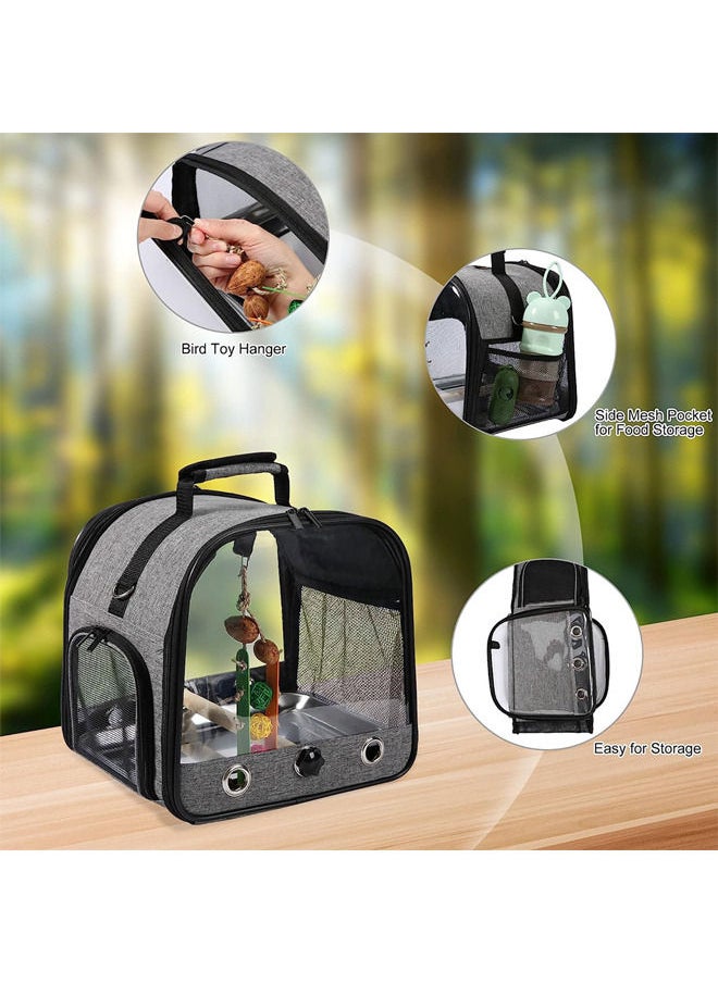 Neostyle Bird Carrier Bag Set,Foldable Bird Travel Bag,Parrot Carrier with Stand, Lightweight Birdcage with Food Tray and Water Bottle(6pcs)  - Image 4