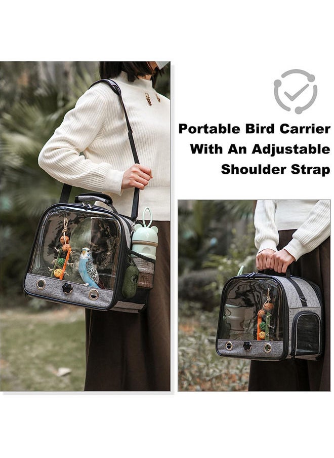 Neostyle Bird Carrier Bag Set,Foldable Bird Travel Bag,Parrot Carrier with Stand, Lightweight Birdcage with Food Tray and Water Bottle(6pcs)  - Image 5