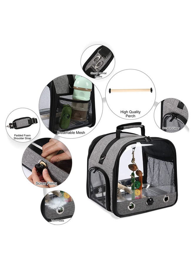 Neostyle Bird Carrier Bag Set,Foldable Bird Travel Bag,Parrot Carrier with Stand, Lightweight Birdcage with Food Tray and Water Bottle(6pcs)  - Image 3