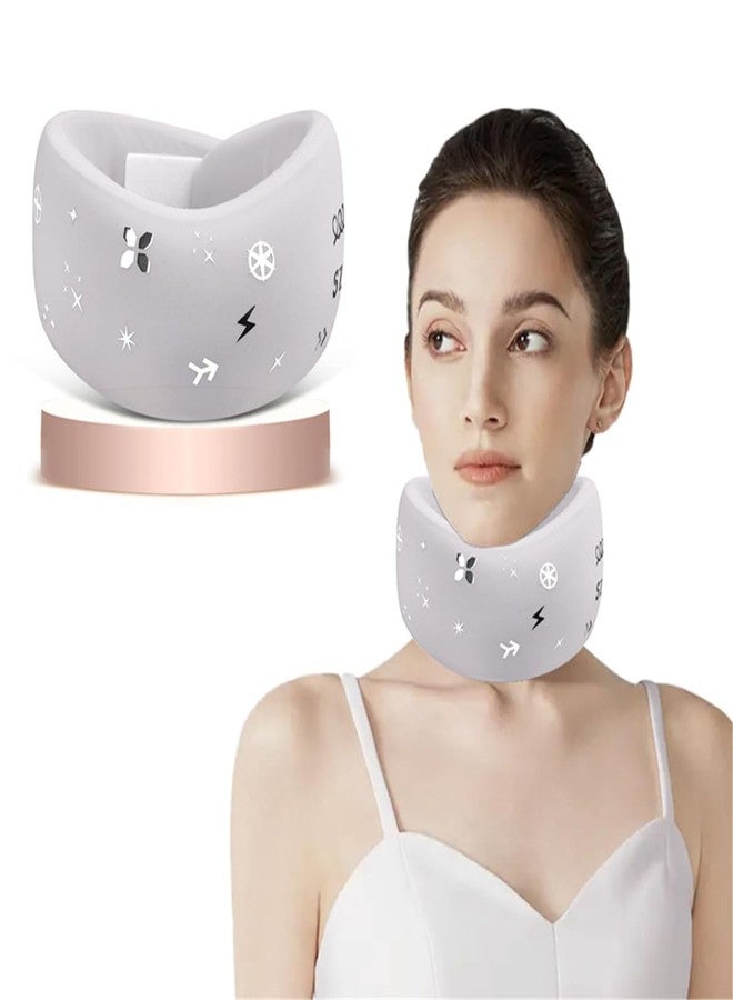 Xemz Neck Brace, Soft Memory Foam Cervical Collar Universal Neck Support Brace for Sleeping, Portable Neck Traction Equipment Forward Head Neck Posture Corrector for Women Men Spine Pressure (Gray) - Image 1