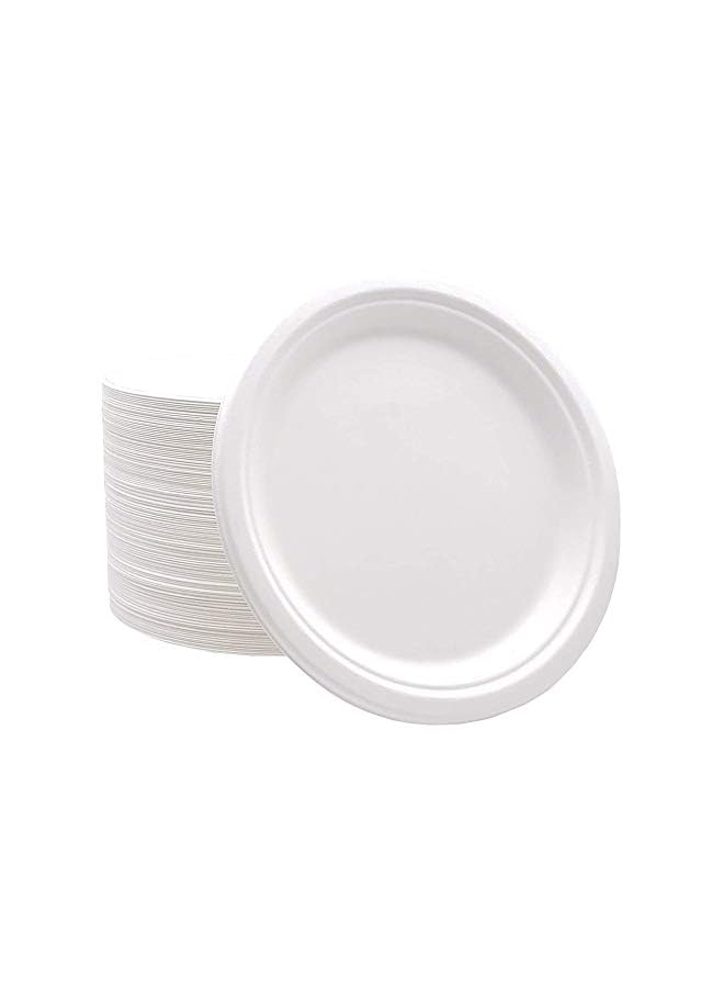 Raxoom Friendly Bagasse Biodegradable Plate 9 Inch Disposable, Made From 100% Sugarcane Plates, Natural Alternative To Paper Plate, Everyday Tableware, Heavy Duty Microwaveable  12 Pieces. - Image 2