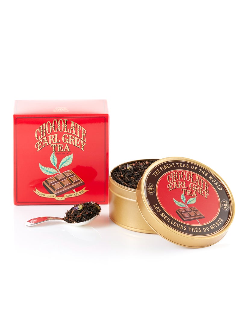 TWG Tea Chocolate Earl Grey | Loose Leaf Black Tea Blend in Caviar Tea Tin Gift, 100g - Image 1