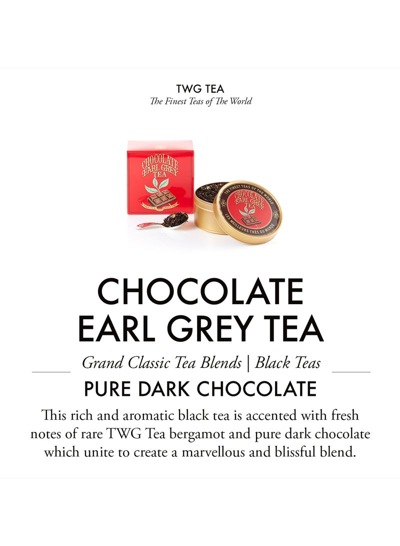 TWG Tea Chocolate Earl Grey | Loose Leaf Black Tea Blend in Caviar Tea Tin Gift, 100g - Image 3