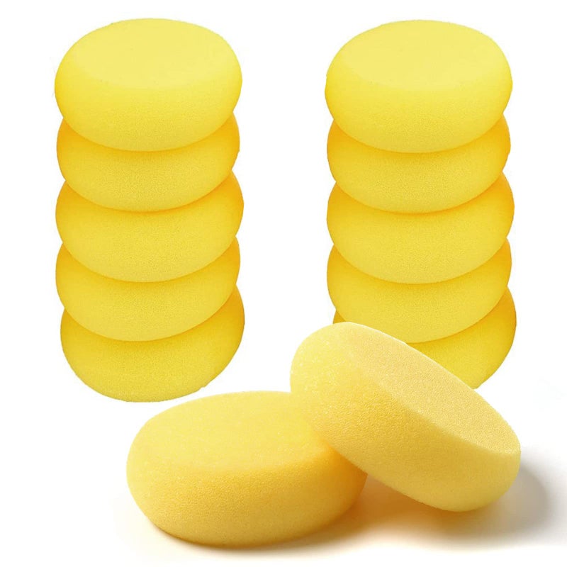 WAFJAMF 12 Pcs Round Painting Sponge WAFJAMF 296inch Yellow Craft Sponges Clay Sponge for Face Painting Art Crafts 