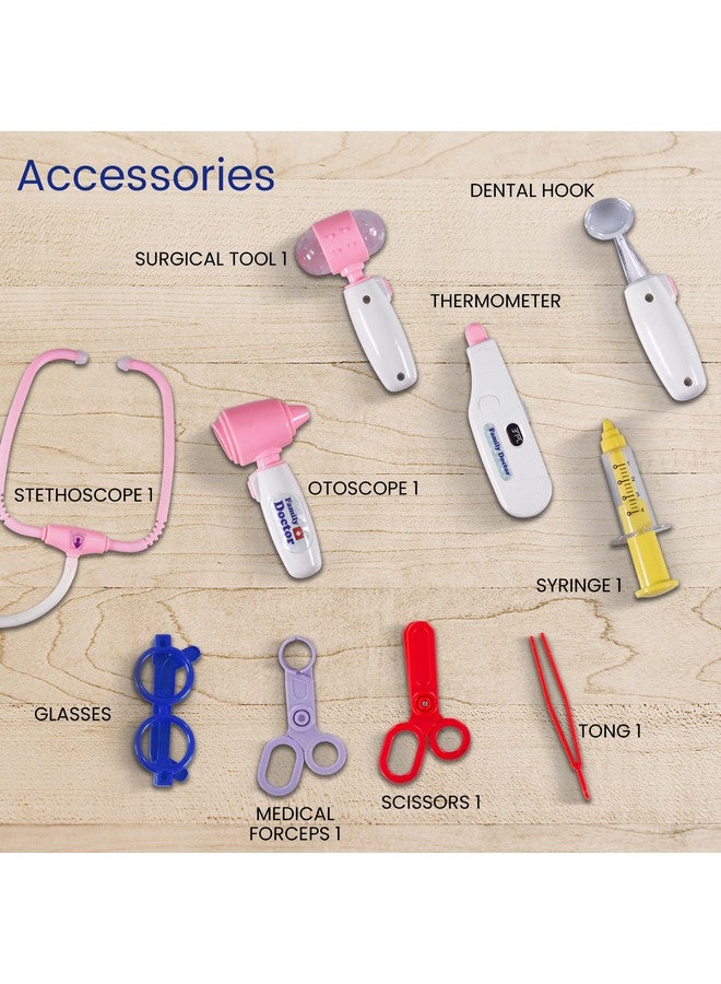 بيبي مجموعة ألعاب طبيب بايبي للأطفال مع حقيبة قابلة للطي، مجموعة ألعاب تظاهرية، مجموعة ألعاب لعب الأدوار الصغيرة، مجموعة أدوات الطبيب للأطفال من سن 3 سنوات فما فوق، ألعاب طبية للبنات والأولاد، ملحقات للأطفال - Image 4