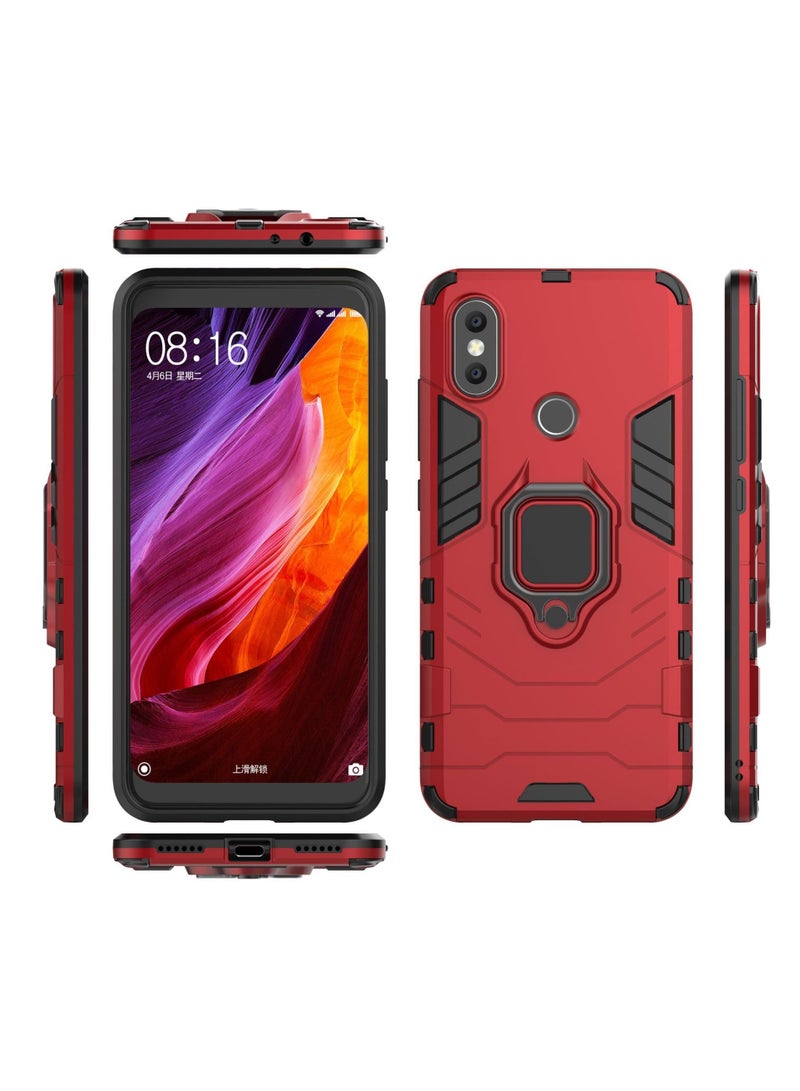 Red Protective Cover With Ring Bracket For Xiaomi - Image 2