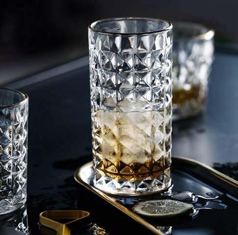 NVRA Modern 300ML Diamond Square Box Designing Clear Glass Transparent_300 ml Set of 12 - Image 5