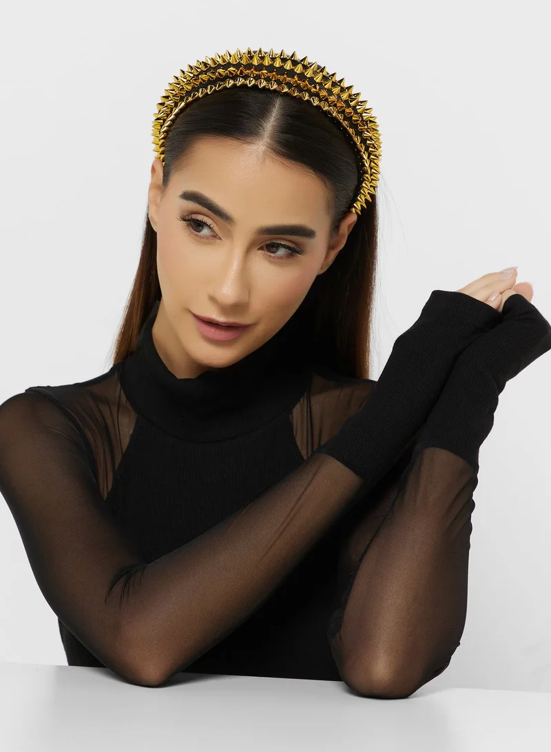 Ginger Studded Spike Headband