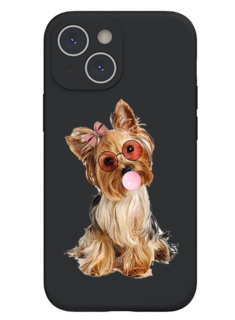 Theodor Protective Slim Fit Case Liquid Silicone Cover with Full Body Protection Anti-Scratch Shockproof Case For iPhone 15 Black  - DXB Black - Image 1