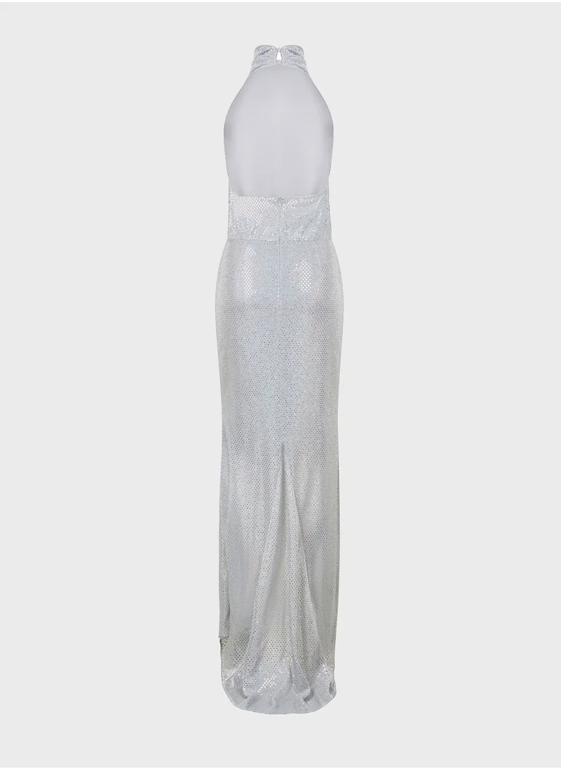 نوكتورن Halter Neck Embellised Dress
