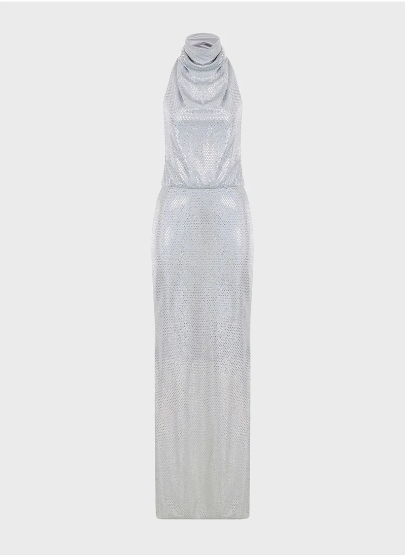 نوكتورن Halter Neck Embellised Dress