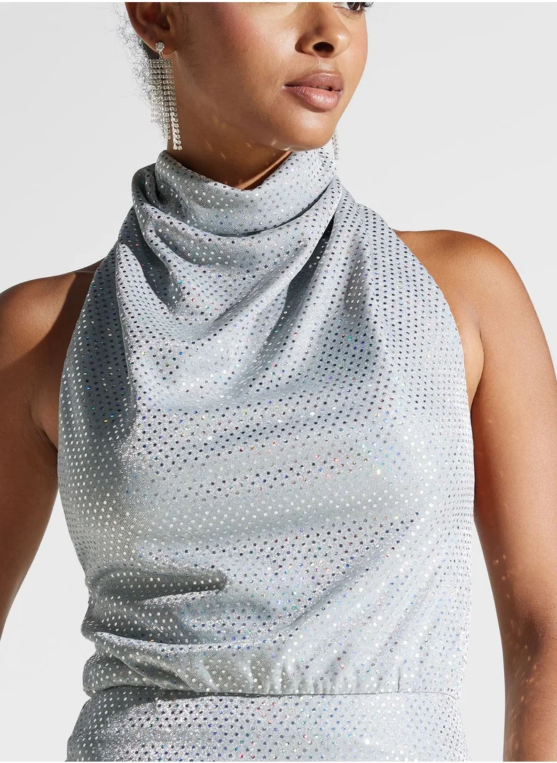 نوكتورن Halter Neck Embellised Dress