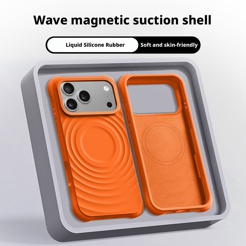 غطاء سيليكون سائل مغناطيسي لـ iPhone 17 Pro Max، مضاد للبصمات ومقاوم للصدمات - Image 2