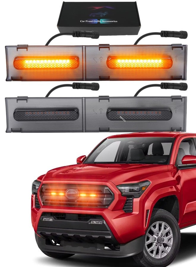 OKLSG Front Bumper LED Grill Lights for Toyota Tacoma 2025 2024 Raptor Marker Lights Bars fit SR SR5 OEM Grille 4th Gen Tacoma Exterior Accessories (Yellow) - Image 1