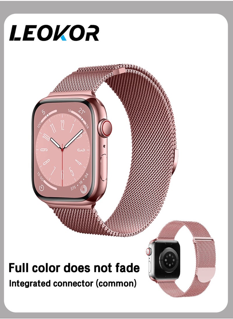 LEOKOR - Watch  Band, Set of 3 Metal Watch Straps, Compatible with Apple 38mm 40mm 41mm Straps, for the Ultra SE 9 8 7 6 5 4 3 2 1 for women, Stainless steel metal strap with magnetic buckle for straps - Image 1