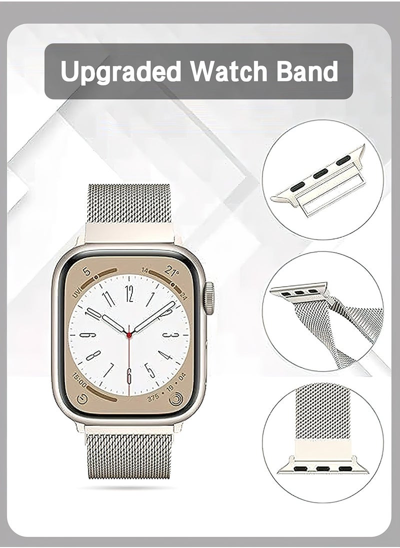 LEOKOR - Watch  Band, Set of 3 Metal Watch Straps, Compatible with Apple 38mm 40mm 41mm Straps, for the Ultra SE 9 8 7 6 5 4 3 2 1 for women, Stainless steel metal strap with magnetic buckle for straps - Image 1