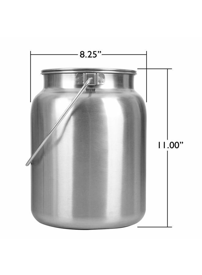 Lindy's Stainless Steel Seamless 2-Gallon Milk Jug, Milk Can, Milk Pail, Anti-Leak Liquid Storage Container with Tight Lid and Long Swivel Handle - Image 3