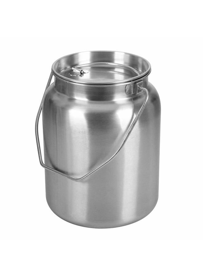 Lindy's Stainless Steel Seamless 2-Gallon Milk Jug, Milk Can, Milk Pail, Anti-Leak Liquid Storage Container with Tight Lid and Long Swivel Handle - Image 1