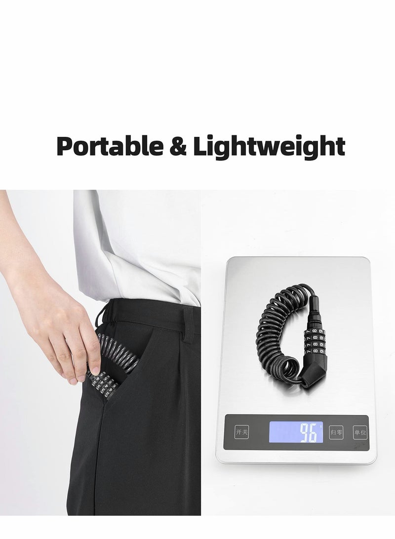 Barakah Motorcycle Helmet Lock Bike Cable Lock Lightweight Bike Lock Combination Small Bicycle Lock Resettable Bike Wheel Lock for Strollers, Luggage - Image 2