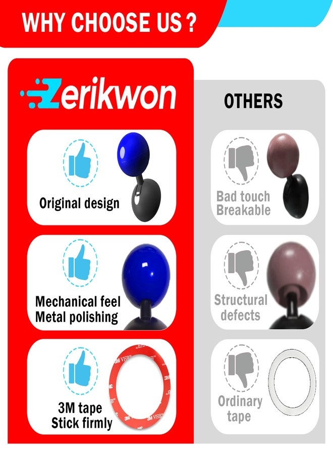Zerikwon 𝟯𝗠 Tape | Car Joystick Push Start Button Cover, Metal Push to Start Accessories, Car Starter Engine Start Stop Button Cover, Cool Car Accessories Interior Decor Push to Start Button Rocker, Blue - Image 4