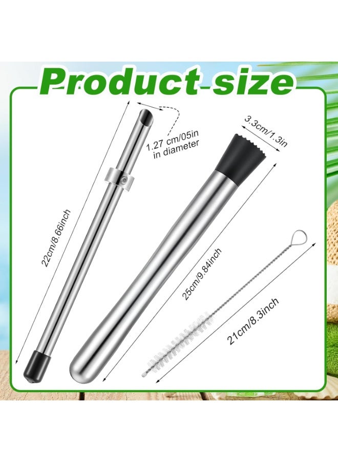 NANAO 3 Pcs Straw Puncher and Muddler for Lemonade Plastic Lids Cups, Straw Hole Puncher, 304 Stainless Steel Muddler, Fresh Squeezed Lemonade Stand Supplies - Image 2