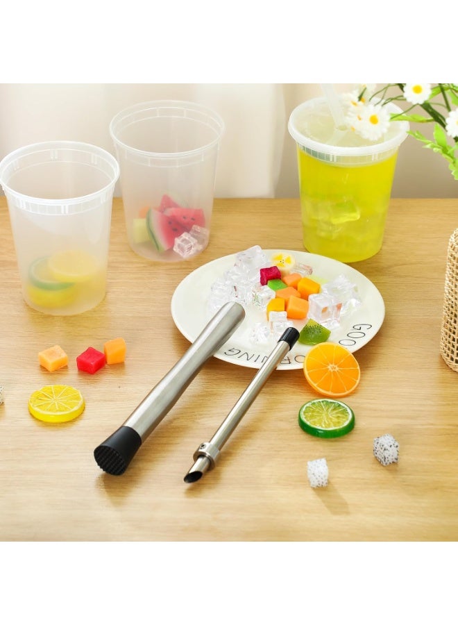 NANAO 3 Pcs Straw Puncher and Muddler for Lemonade Plastic Lids Cups, Straw Hole Puncher, 304 Stainless Steel Muddler, Fresh Squeezed Lemonade Stand Supplies - Image 5