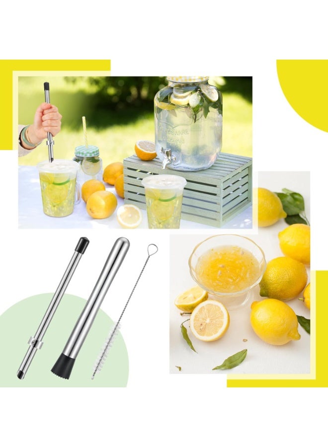 NANAO 3 Pcs Straw Puncher and Muddler for Lemonade Plastic Lids Cups, Straw Hole Puncher, 304 Stainless Steel Muddler, Fresh Squeezed Lemonade Stand Supplies - Image 4