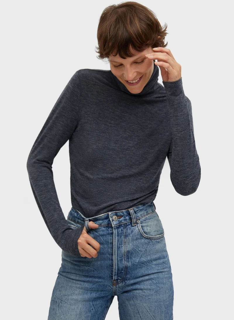 MANGO High Neck T-Shirt