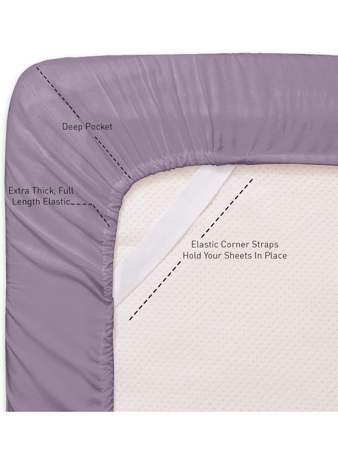 Sweet Home Collection Sweet Home Collection Queen s Plum - 6 Piece 1500 Supreme Fine Brushed Microfiber Deep Pocket Queen Set Bedding  - Image 4