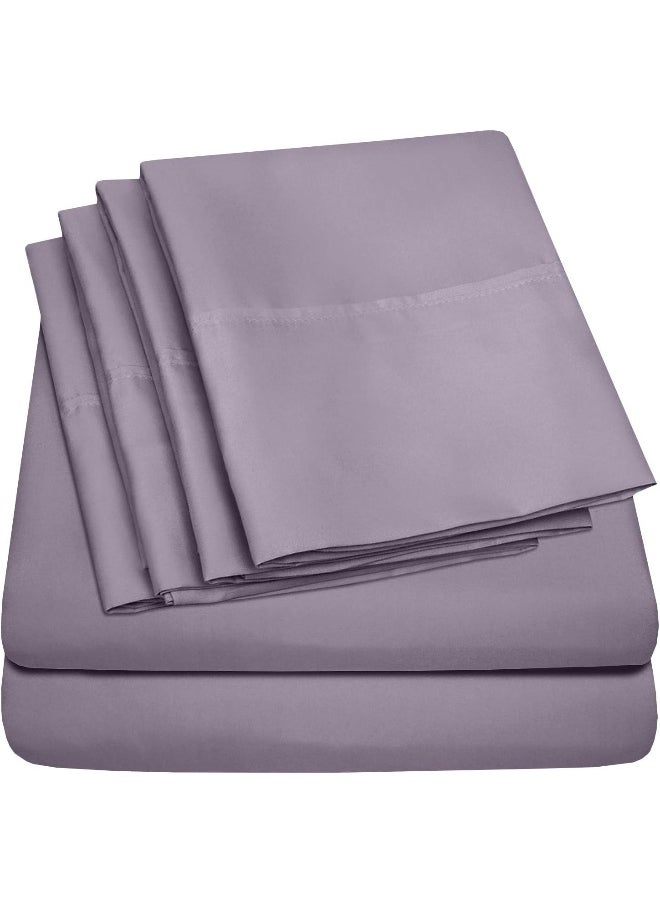 Sweet Home Collection Sweet Home Collection Queen s Plum - 6 Piece 1500 Supreme Fine Brushed Microfiber Deep Pocket Queen Set Bedding  - Image 1