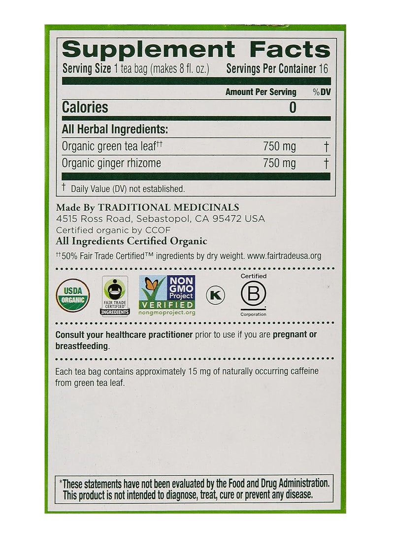 Tm Traditional Medicinals Green Tea Bags - 16 Bags - Image 3