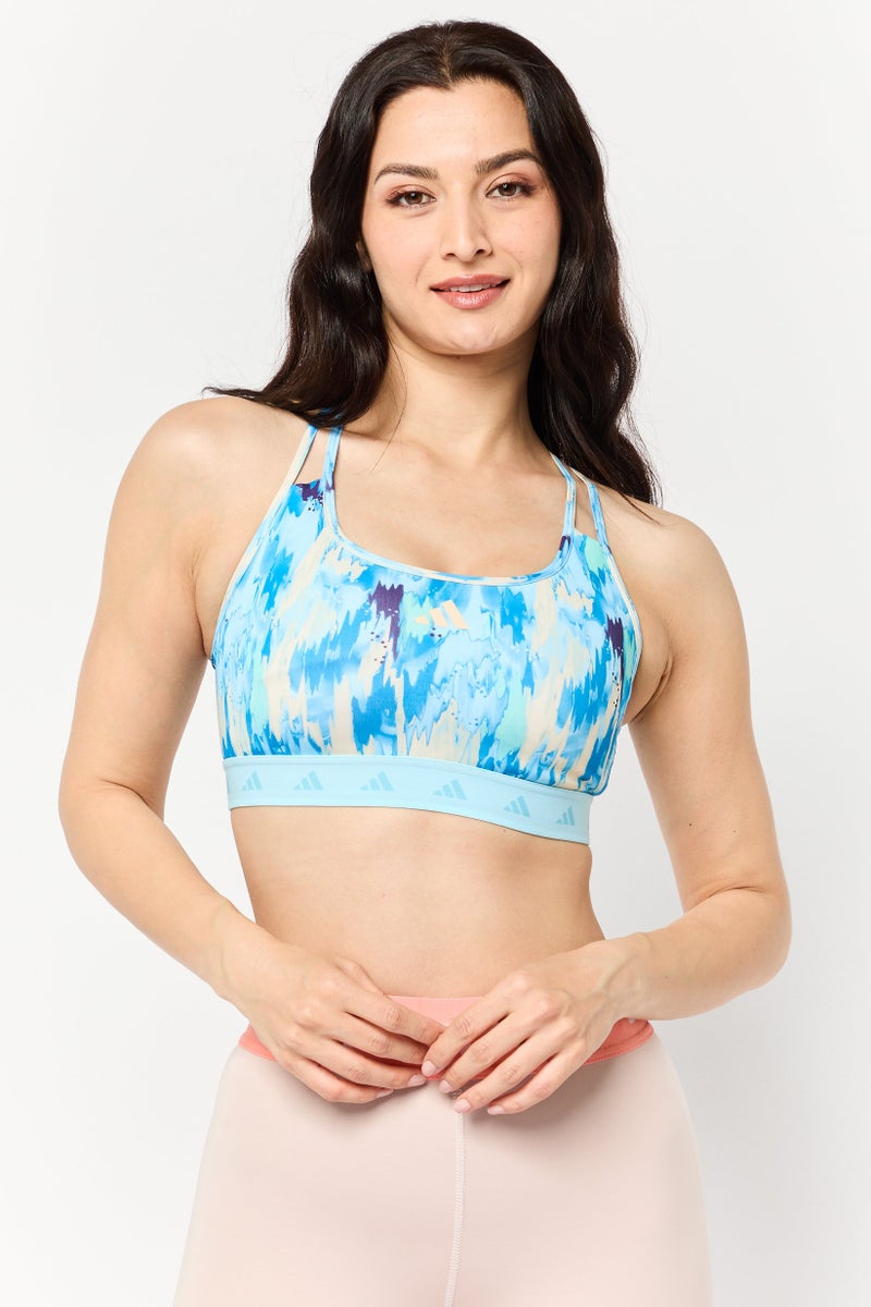 Adidas Women Sportswear Fit Training Sports Bra, Turquoise - Image 1