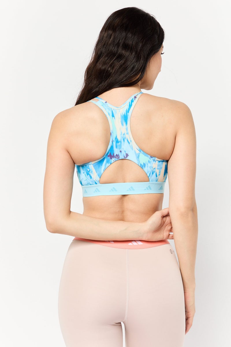 Adidas Women Sportswear Fit Training Sports Bra, Turquoise - Image 4