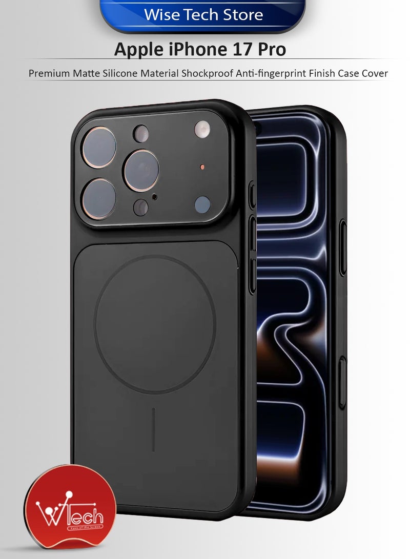 Wtech Apple iPhone 17 Pro 5G 2025 Premium Matte Silicone Material Shockproof with Anti-fingerprint Finish Case Cover (MCRPSN) - Black - Image 1