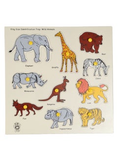 Skillofun Mdf King Size Identification Tray, Vivid Wooden Animal Puzzles With Knobs Engaging Toddlers - Safe Non-Toxic Material Ensures Child Safety - Educational Toy Promoting Hand-Eye Coordination  - Image 1