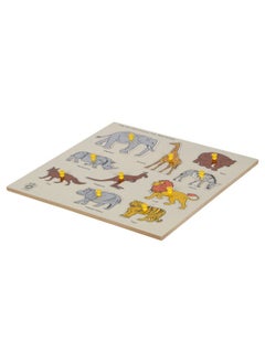 Skillofun Mdf King Size Identification Tray, Vivid Wooden Animal Puzzles With Knobs Engaging Toddlers - Safe Non-Toxic Material Ensures Child Safety - Educational Toy Promoting Hand-Eye Coordination  - Image 3
