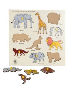 Skillofun Mdf King Size Identification Tray, Vivid Wooden Animal Puzzles With Knobs Engaging Toddlers - Safe Non-Toxic Material Ensures Child Safety - Educational Toy Promoting Hand-Eye Coordination  - Image 2