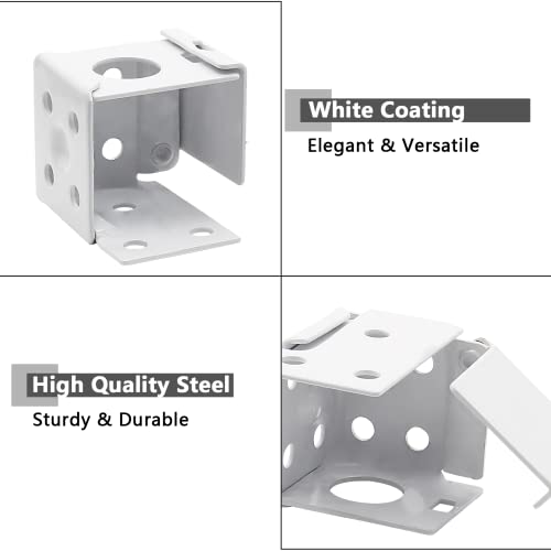 Waziaqoc 4PCS Blind Brackets, 1 Inch Low Profile Box Mounting Bracket for Window Blinds, White - Image 2