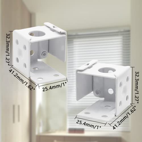 Waziaqoc 4PCS Blind Brackets, 1 Inch Low Profile Box Mounting Bracket for Window Blinds, White - Image 3