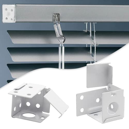 Waziaqoc 4PCS Blind Brackets, 1 Inch Low Profile Box Mounting Bracket for Window Blinds, White - Image 5
