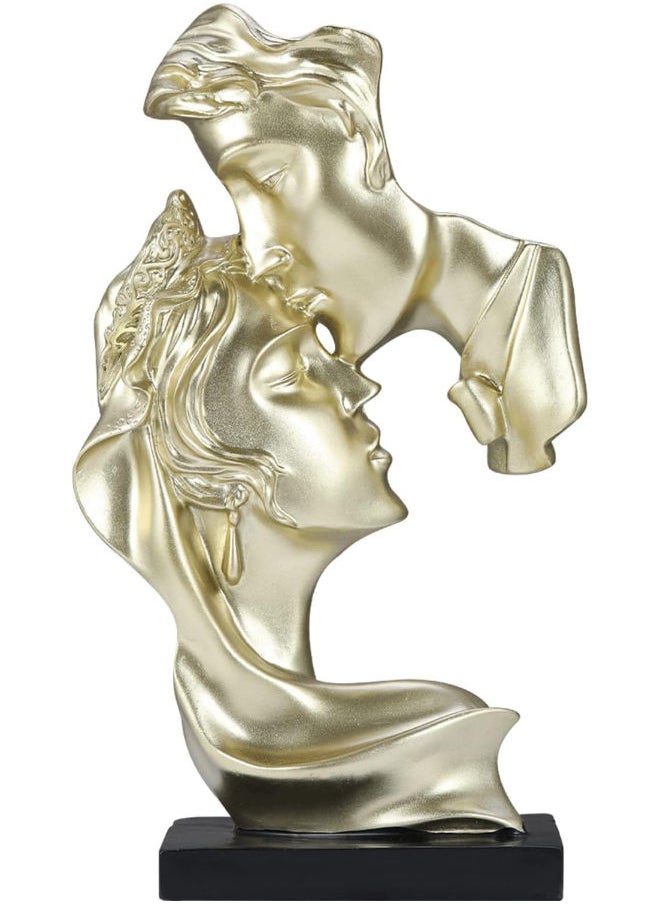 Generic Wedding For Him Her Husband Wife, Passionate Love Kiss Couple Sculpture Statue Resin Home Decor For Bedside Table Office Bookshelf Desktop Decorations Ornament Figurine(Multicolor) 