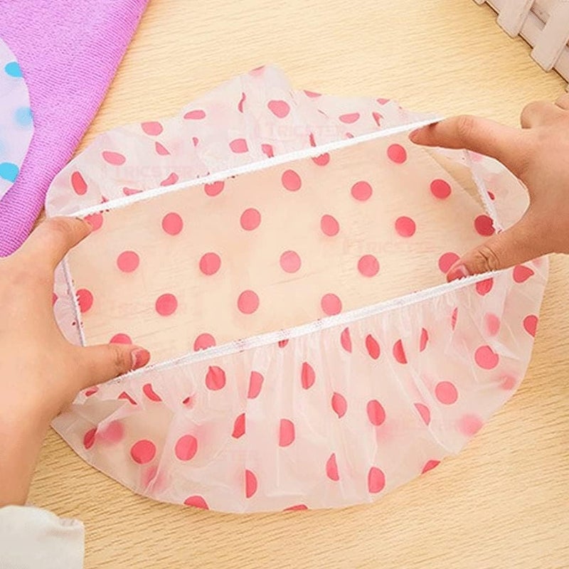 RIXTEC Shower Cap Set of 6 for Women, Reusable Waterproof Elastic Eva Free-Size Bathroom Shower Caps - For Homes, Spas, Salons, Hair Treatment, Beauty Parlors (Multicolored and Multi-design) - Image 2