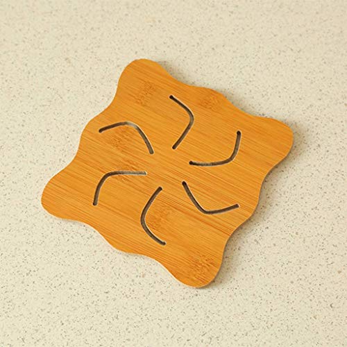 KPNG Heat Resistant Non-Slip Bamboo Trivets Pot Mat for Kitchen Table (2 Piece Small (9 x 9 x 0.5), Wooden) - Image 3